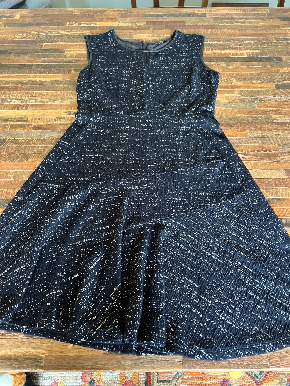 NIC+ZOE navy Speckled Sleeveless Midi Dress
